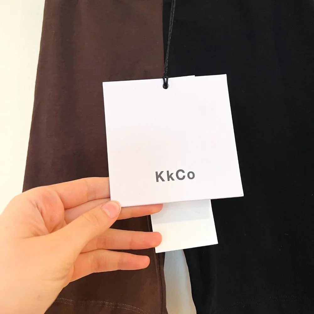 KkCo Colorblocked Black Brown Elastic Waist Designer Compression Athletic Shorts - Picture 3 of 6